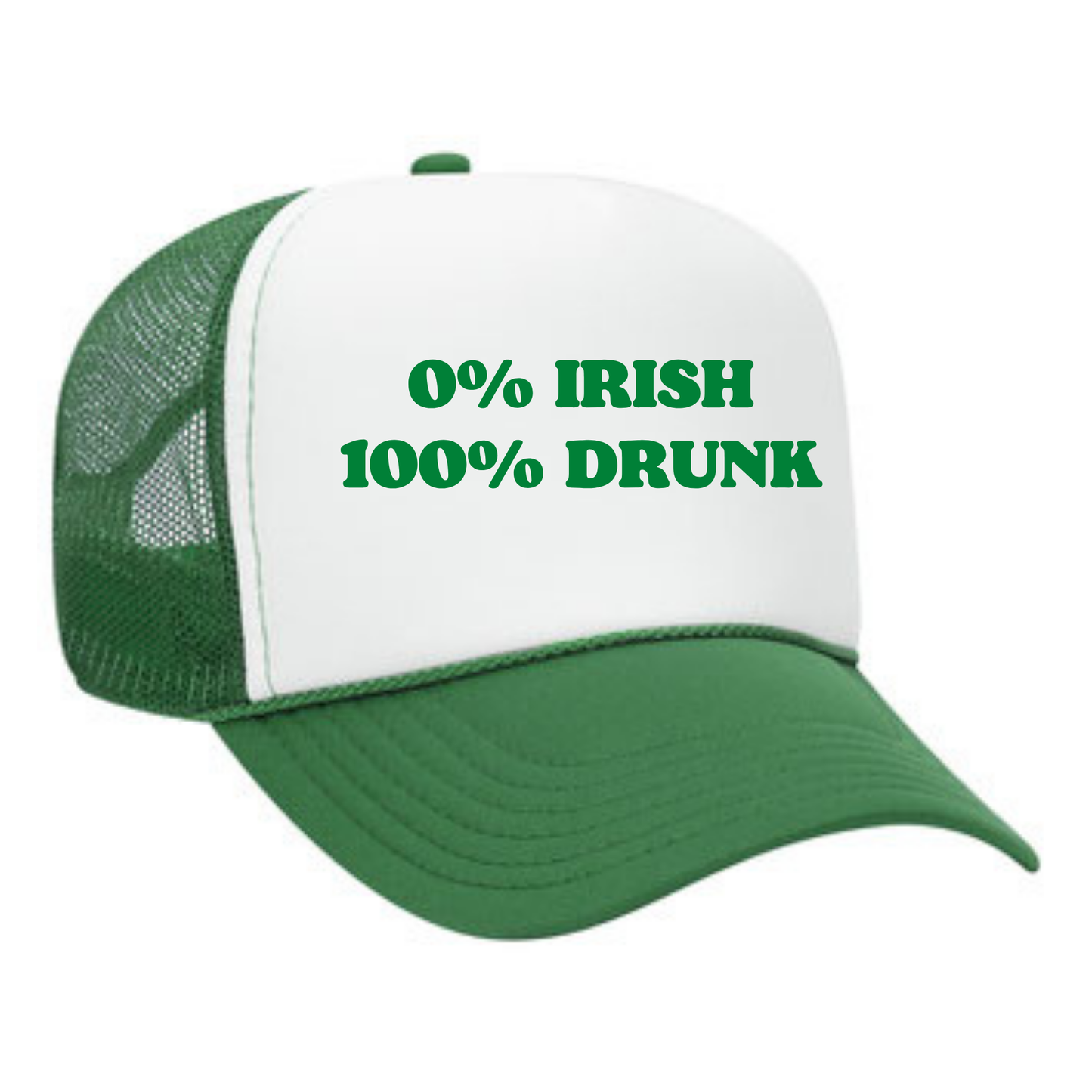 0% Irish 100% Drunk Trucker Hat